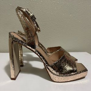 Steve Madden Womens Propel Platform Sandal - Gold Sz 8.5M